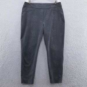 Chicos So Slimming Brigitte Ankle Pants Black Leopard Print Size 3 US 16